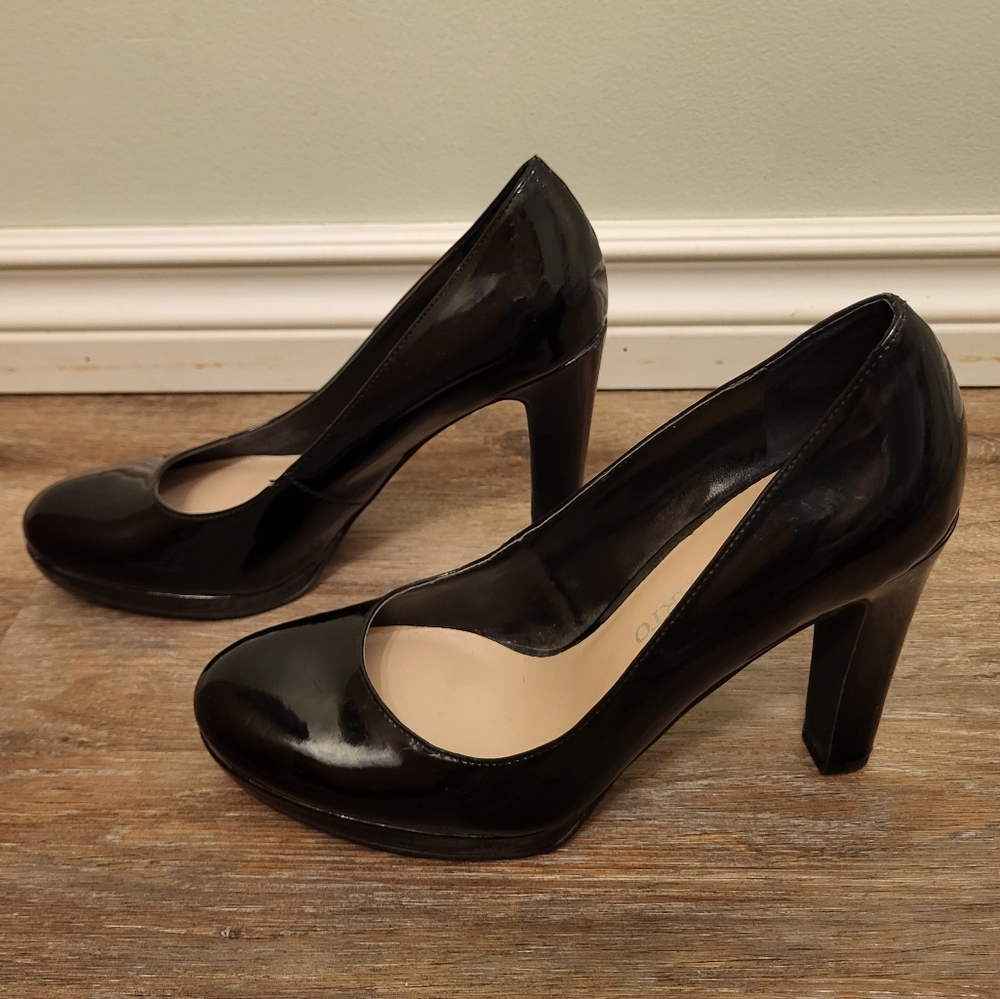 Franco Sarto Patent Leather Heels Balada Black Size 7 - Picture 3 of 9
